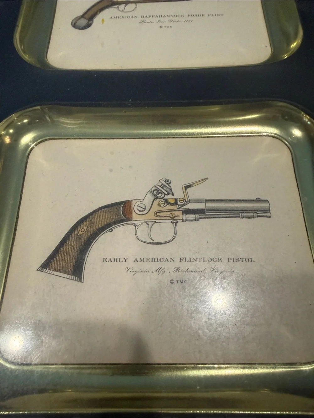 Turner Wall Accessory Shadowbox Framed Triple Vintage Pistol Art Prints